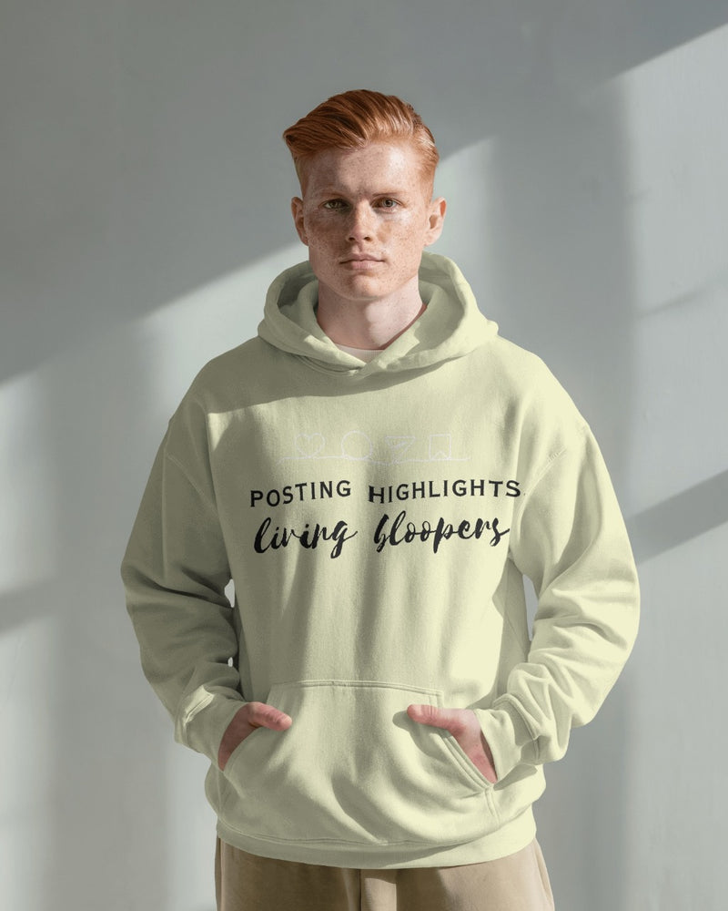 Posting highlights, living bloopers unisexual hoodie