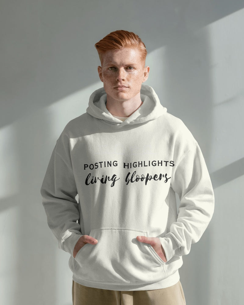 Posting highlights, living bloopers unisexual hoodie