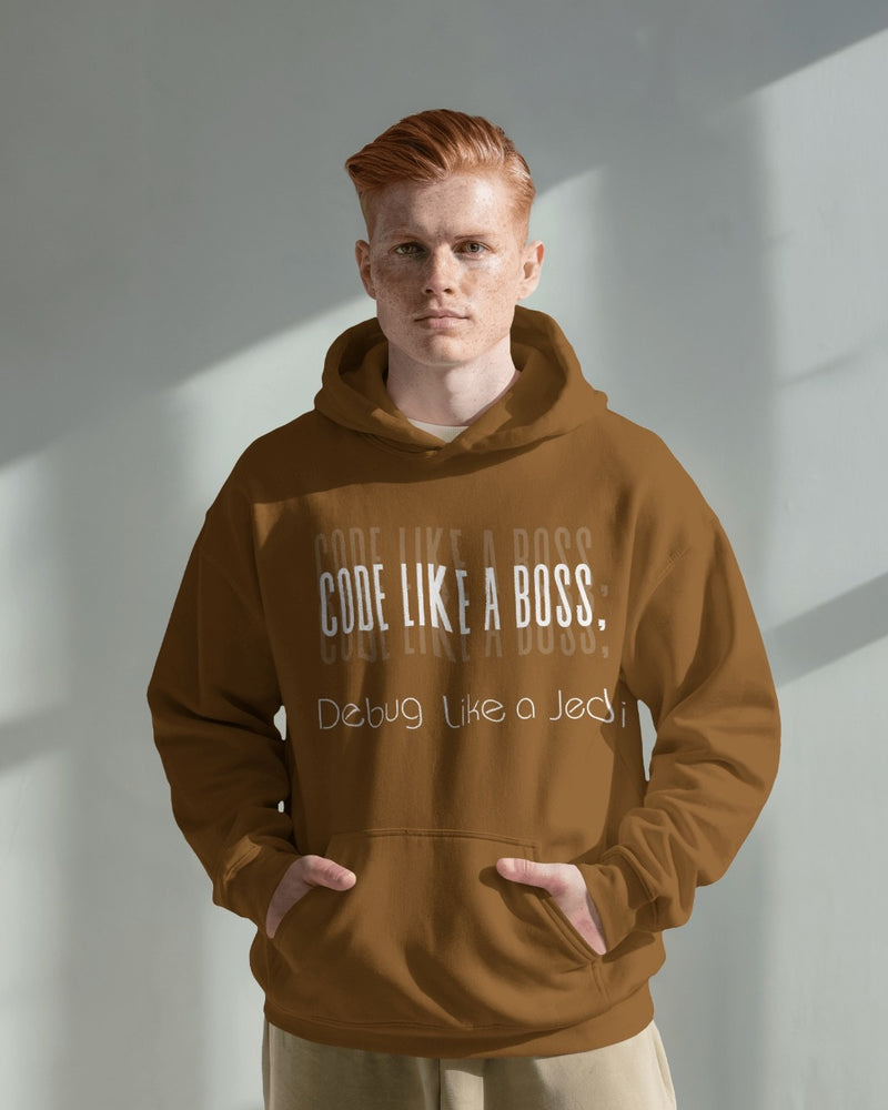 Code Like a Boss, Debug Like a Jedi unisexual hoodie
