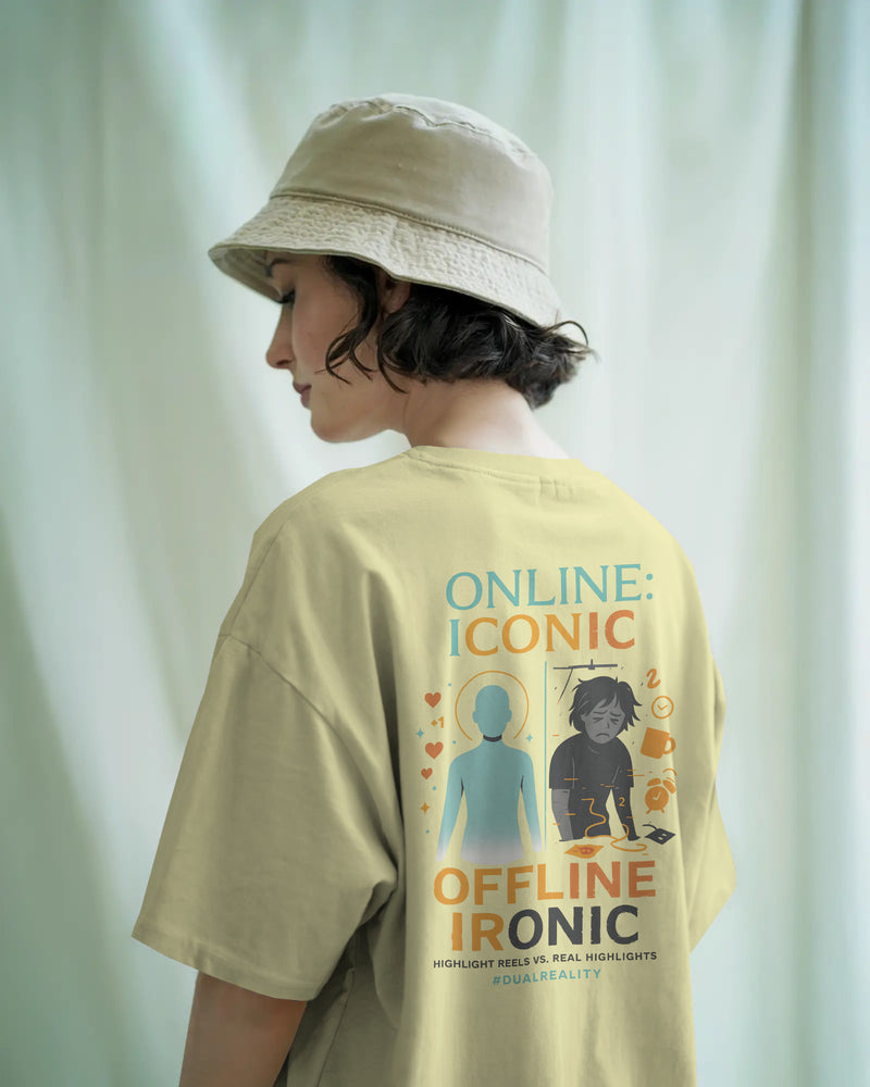 Online iconic offline ironic Unisexual T shirt