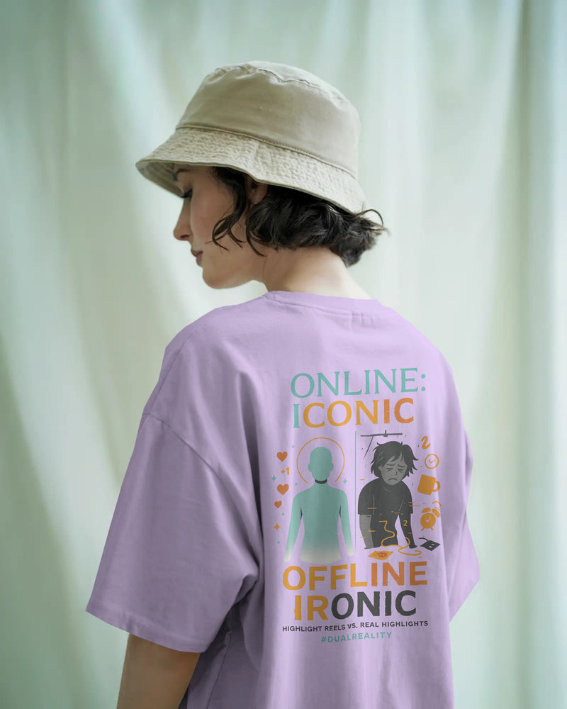 Online iconic offline ironic Unisexual T shirt