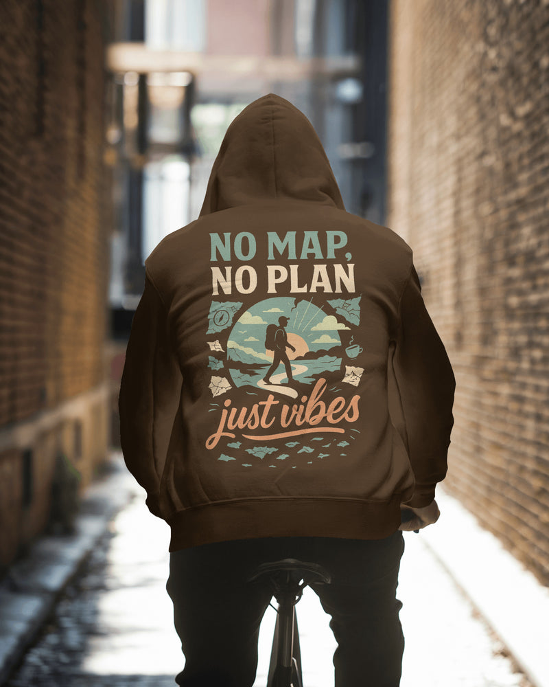 No map, no plan, just vibes uisexual hoodie