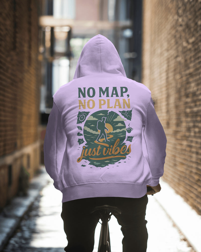 No map, no plan, just vibes uisexual hoodie