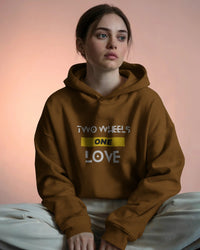 Two wheels, One love unisexual hoodie