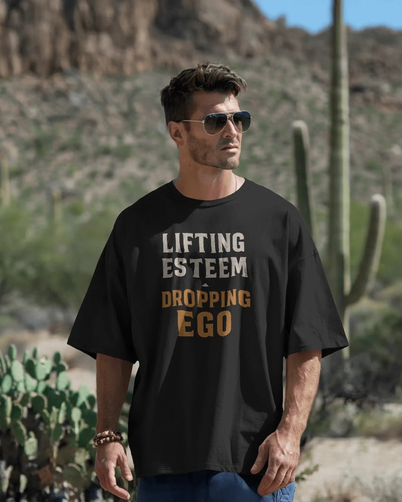 LIFTING ESTEEM WHILE DROPPING EGO minimalist Unisexual T-shirt