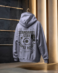Standards Stay, people rotate, Swiping right through my chaos unisexual hoodie