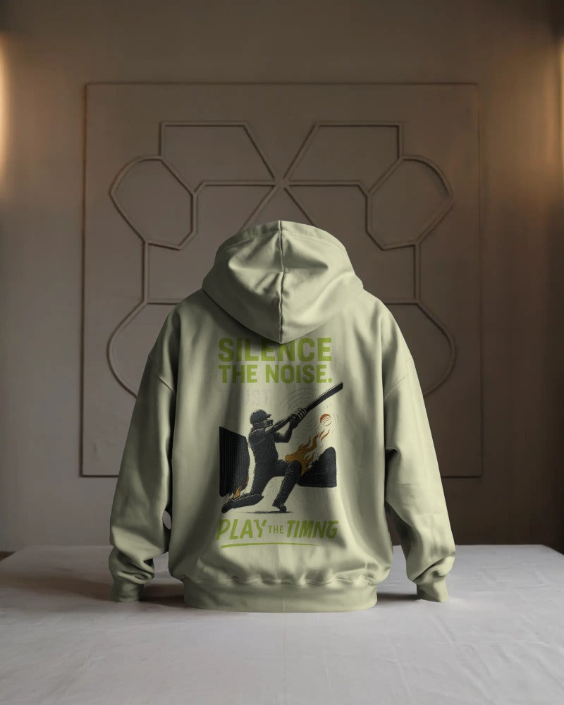 Silence the noise trust the glory, play the timing. Unisexual Hoodie