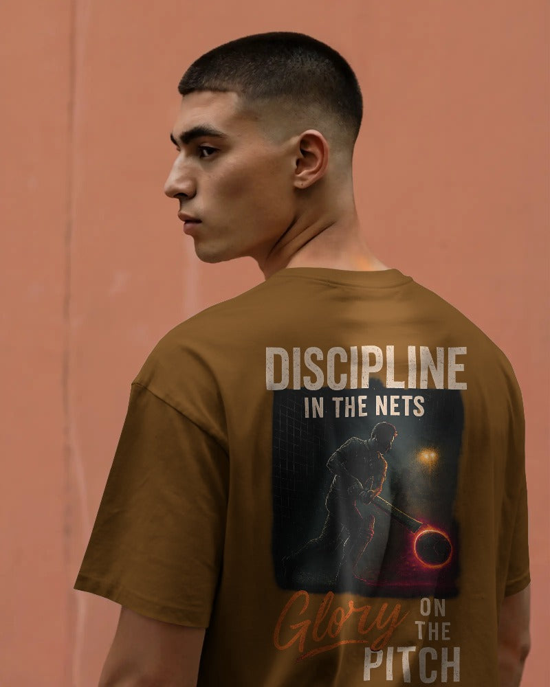 Discipline in the nets, glory on the pitch light.  Unisexual T-shirt