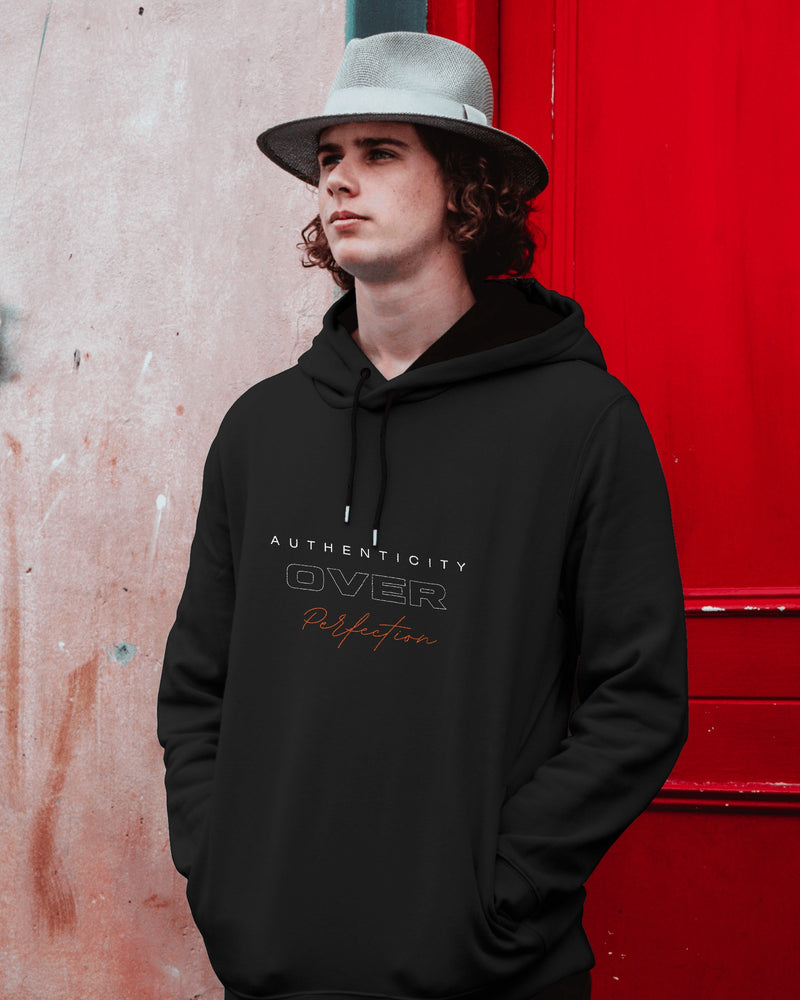 Authenticity over perfection, always unisexual hoodie