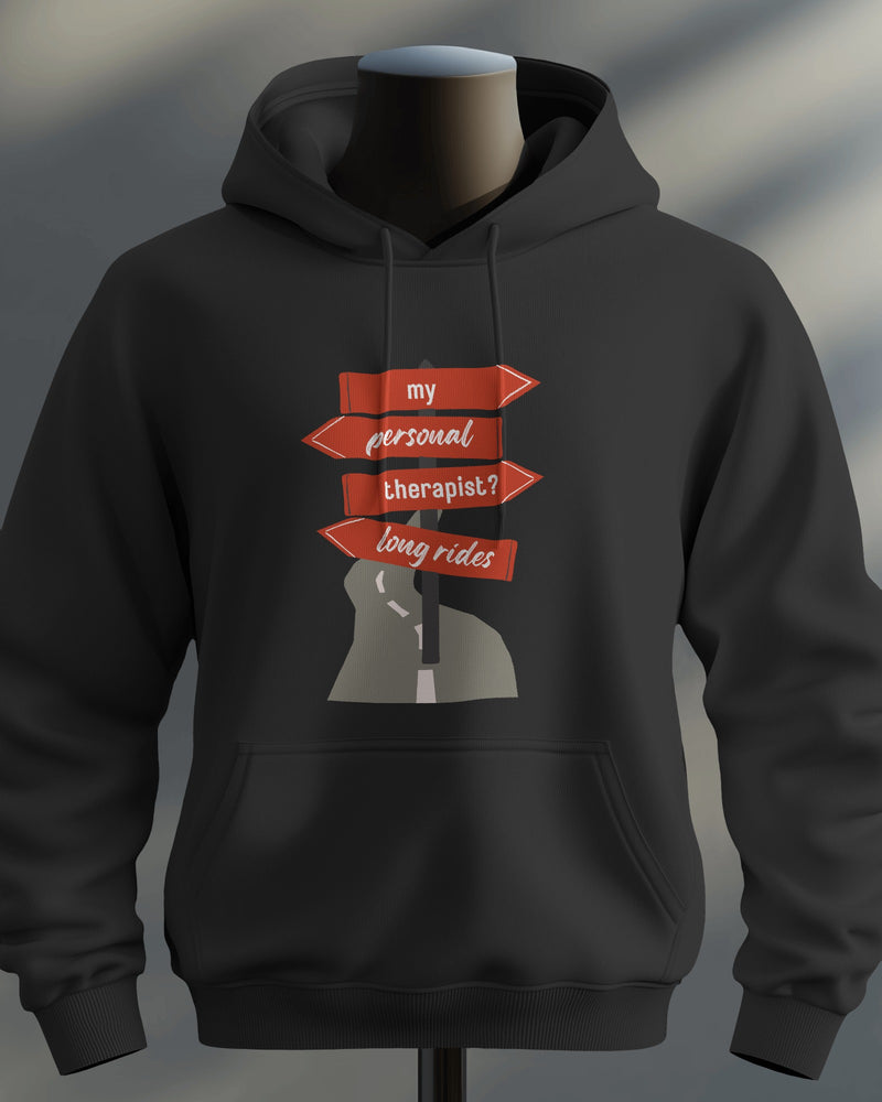 my personal therapist?.....long rides! unisexual hoodie