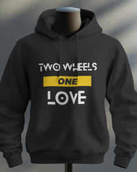 Two wheels, One love unisexual hoodie