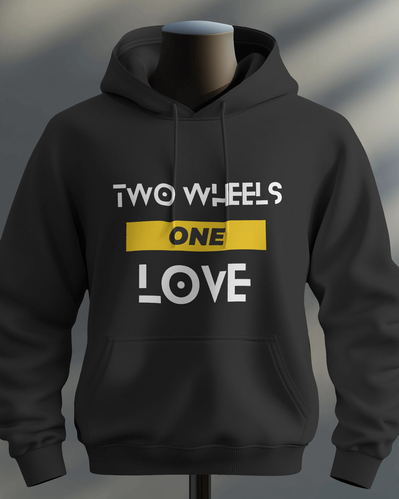 Two wheels, One love unisexual hoodie