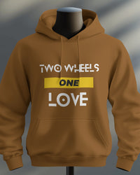 Two wheels, One love unisexual hoodie