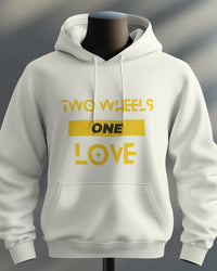 Two wheels, One love unisexual hoodie