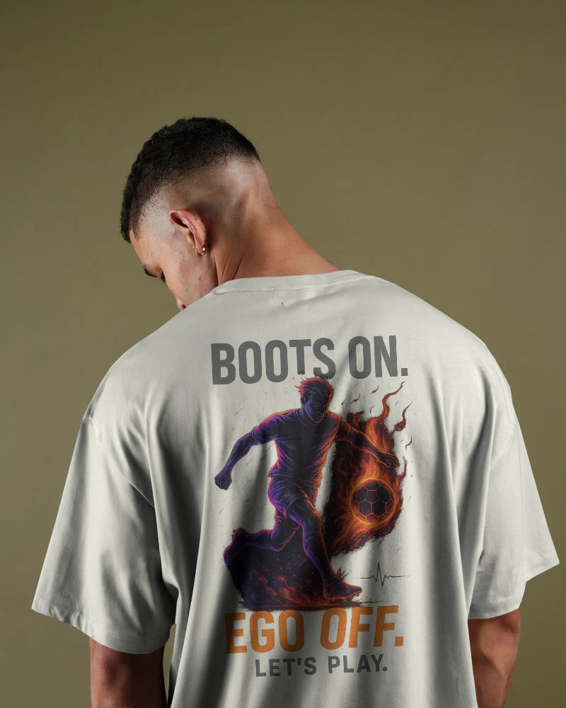 Boots on ego off let's play. Unisexual T-shirt