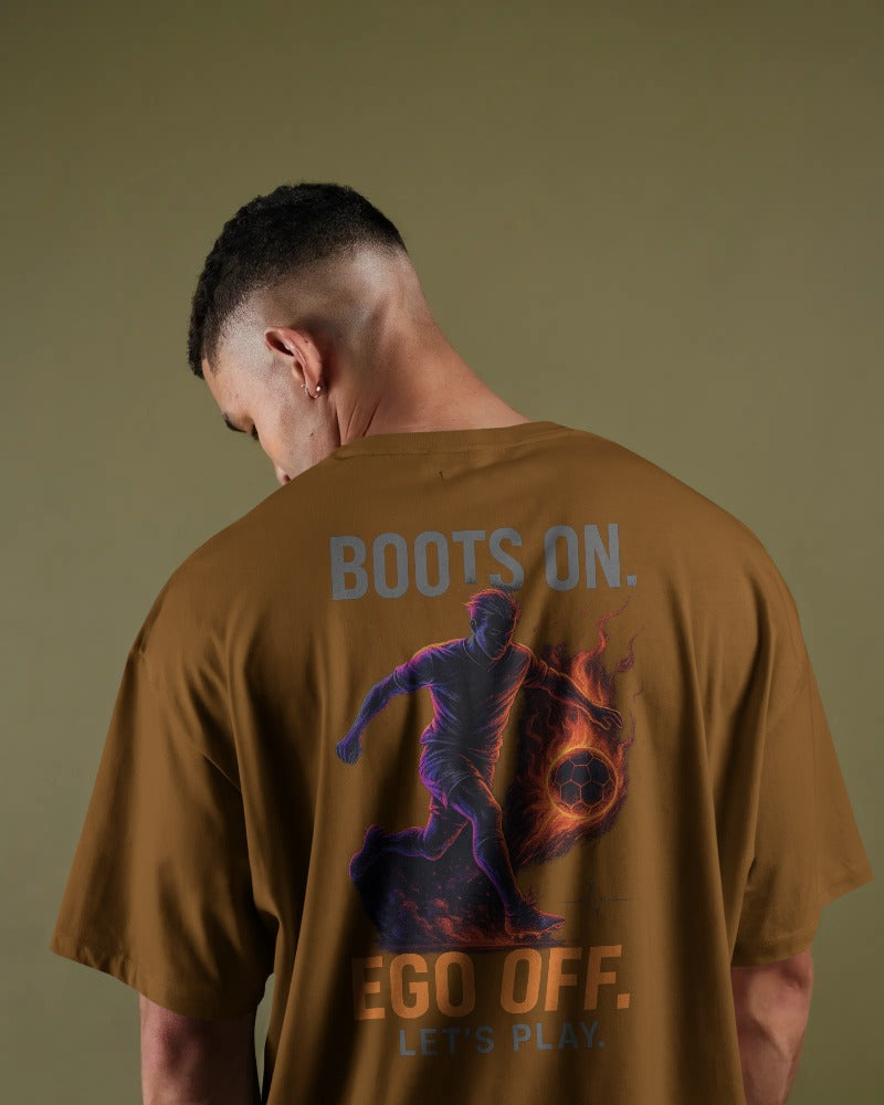 Boots on ego off let's play. Unisexual T-shirt