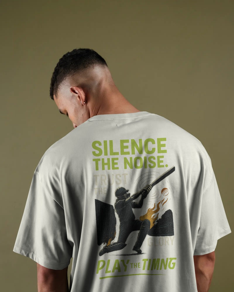 Silence the noise trust the glory, play the timing.  Unisexual T-shirt
