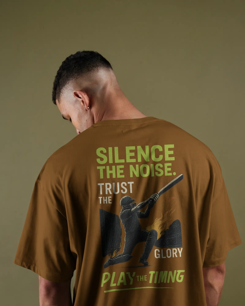 Silence the noise trust the glory, play the timing.  Unisexual T-shirt