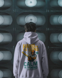Hard on the grind, calm in the mind. Unisexual Hoodie