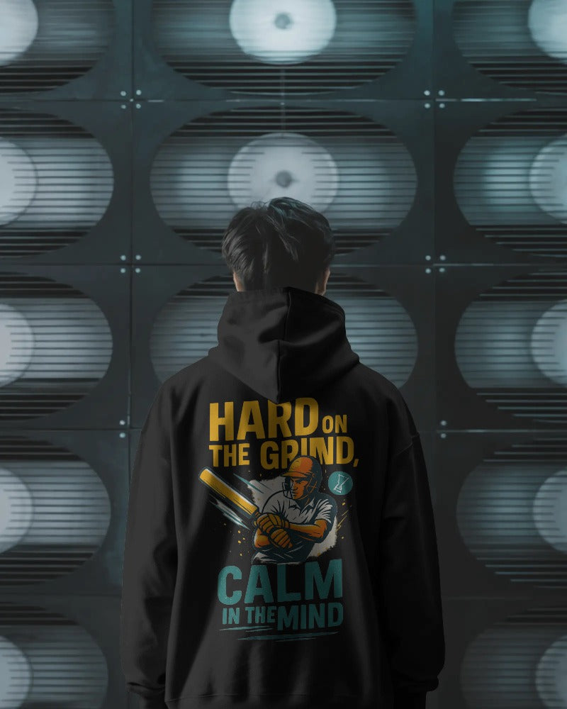 Hard on the grind, calm in the mind. Unisexual Hoodie