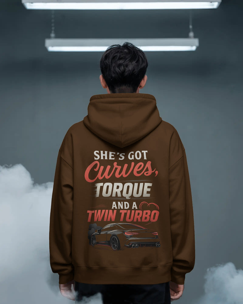 She has got curves, torque and a twin turbo . Unisexual Hoodie